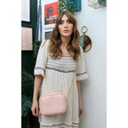 Personalised Elie Beaumont Pink Bag with Gold Chain Strap