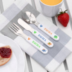 Personalised Kids Elephant Cutlery Set - Metal