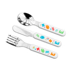 Personalised Kids Colourful Shapes Cutlery Set - Metal