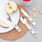 Personalised Kids Winter Penguin Cutlery Set - Metal