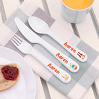 Personalised Kids Spring Bunny Cutlery Set - Plastic