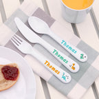 Personalised Kids Cute Dinosaur Cutlery Set - Plastic