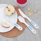 Personalised Kids Pastel Sky Cutlery Set - Plastic
