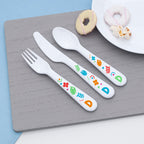 Personalised Kids Colourful Shapes Cutlery Set - Plastic