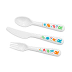 Personalised Kids Colourful Shapes Cutlery Set - Plastic