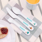 Personalised Kids Scandi Summer Cutlery Set - Plastic