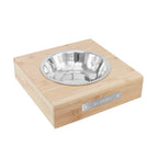 Personalised Bamboo Dog Bowl with Metal Tag