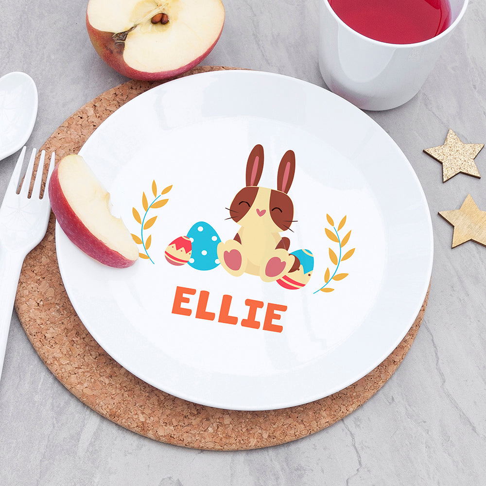 Personalised Kids Spring Bunny Plastic Plate