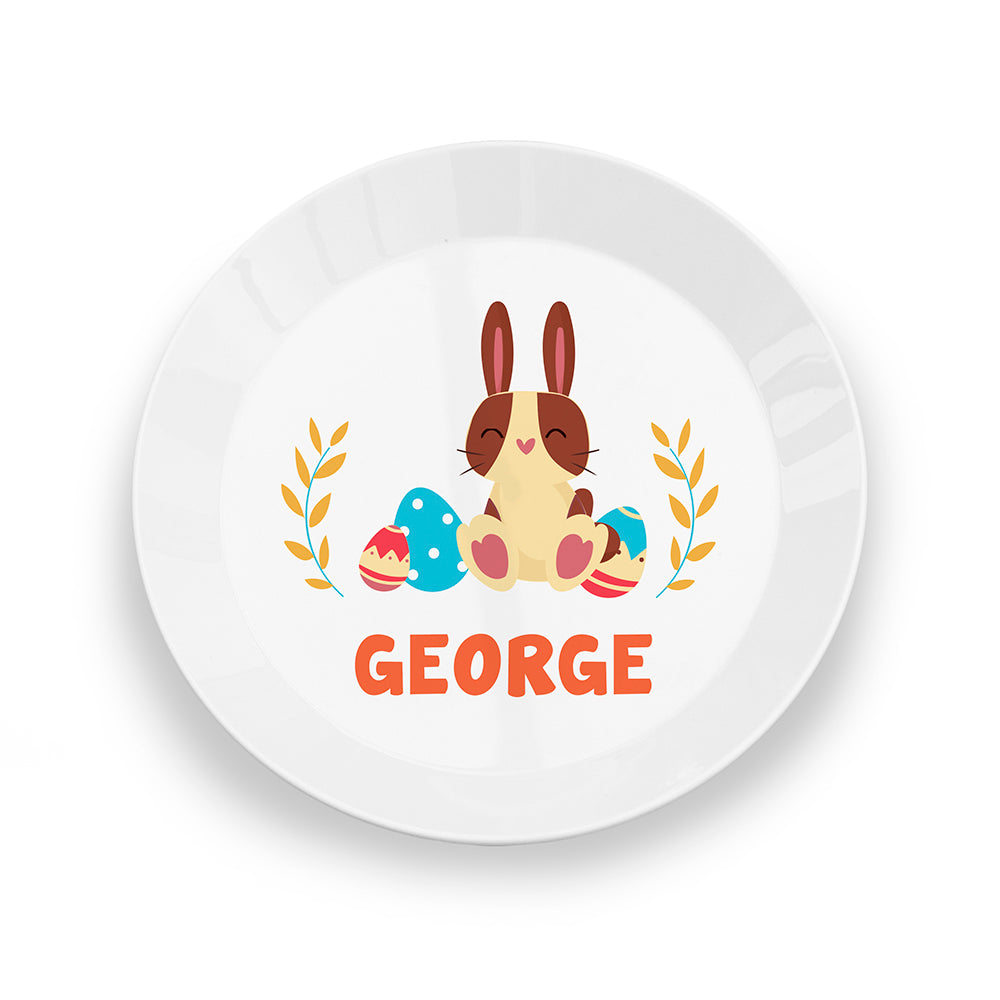 Personalised Kids Spring Bunny Plastic Plate