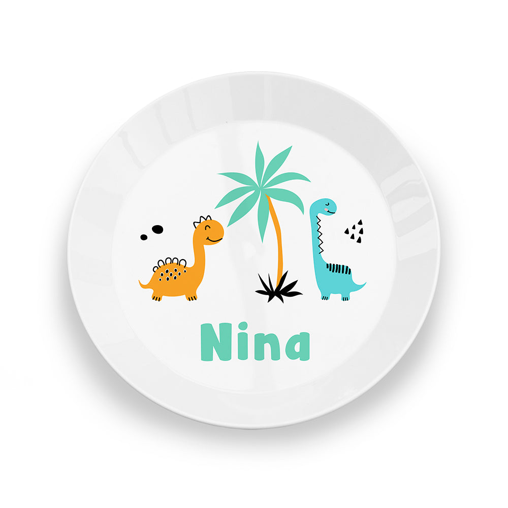 Personalised Kids Cute Dinosaur Plastic Plate