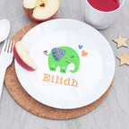 Personalised Kids Elephant Plastic Plate