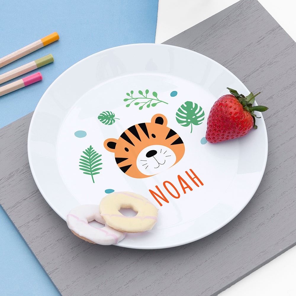 Personalised Kids Jungle Animal Plastic Plate