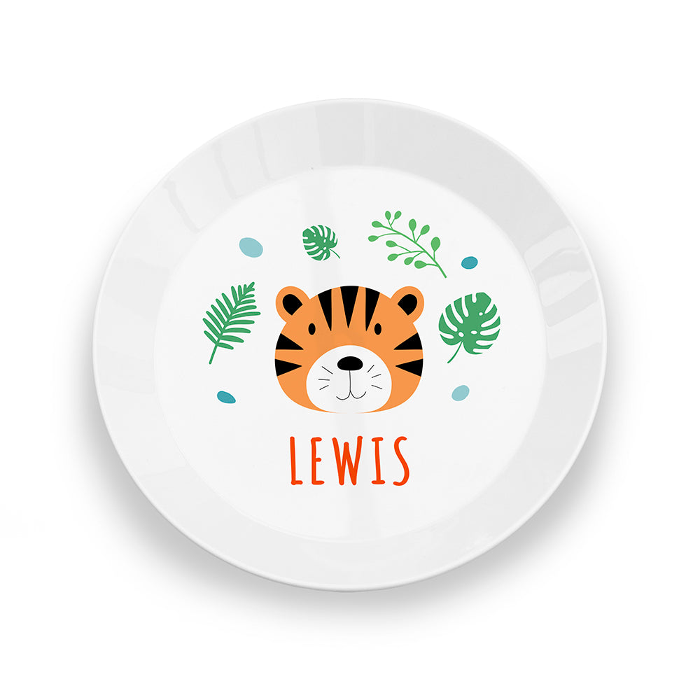 Personalised Kids Jungle Animal Plastic Plate