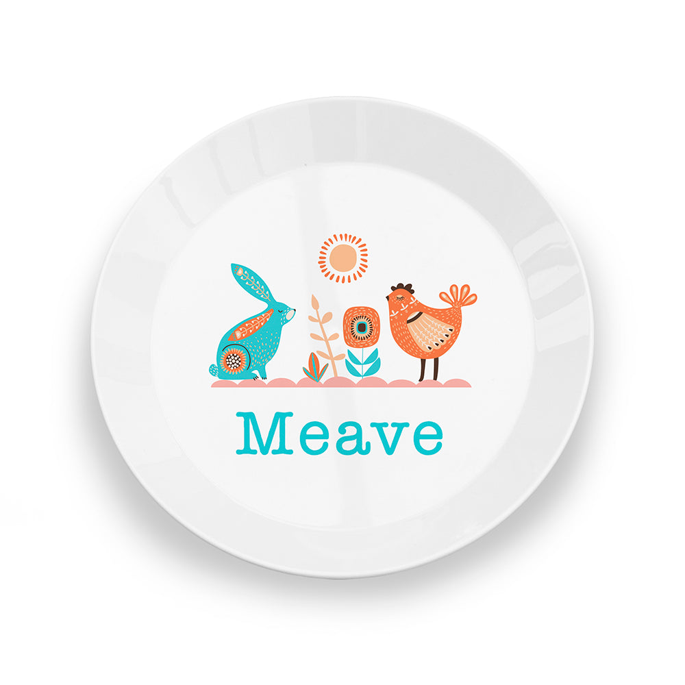 Personalised Kids Scandi Summer Plastic Plate