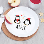 Personalised Kids Winter Penguin Plastic Plate