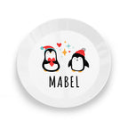 Personalised Kids Winter Penguin Plastic Plate