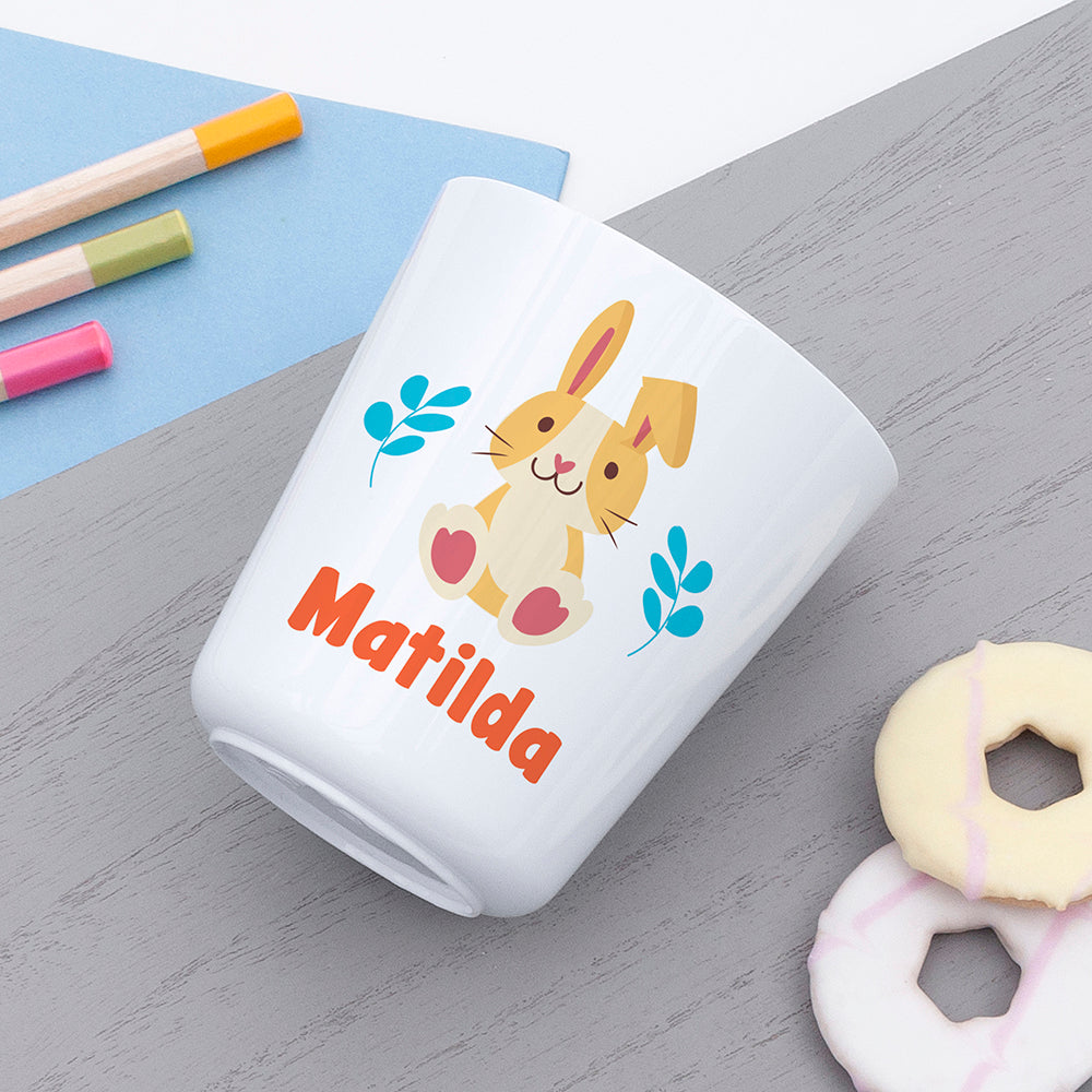 Personalised Kids Spring Bunny Plastic Dining Set