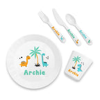 Personalised Kids Cute Dinosaur Plastic Dining Set
