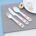 Personalised Kids Jungle Animal Plastic Dining Set