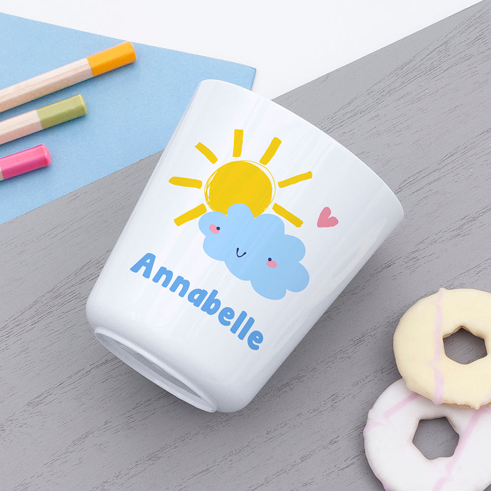 Personalised Kids Pastel Sky Plastic Dining Set