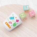 Personalised Kids Colourful Shapes Plastic Dining Set