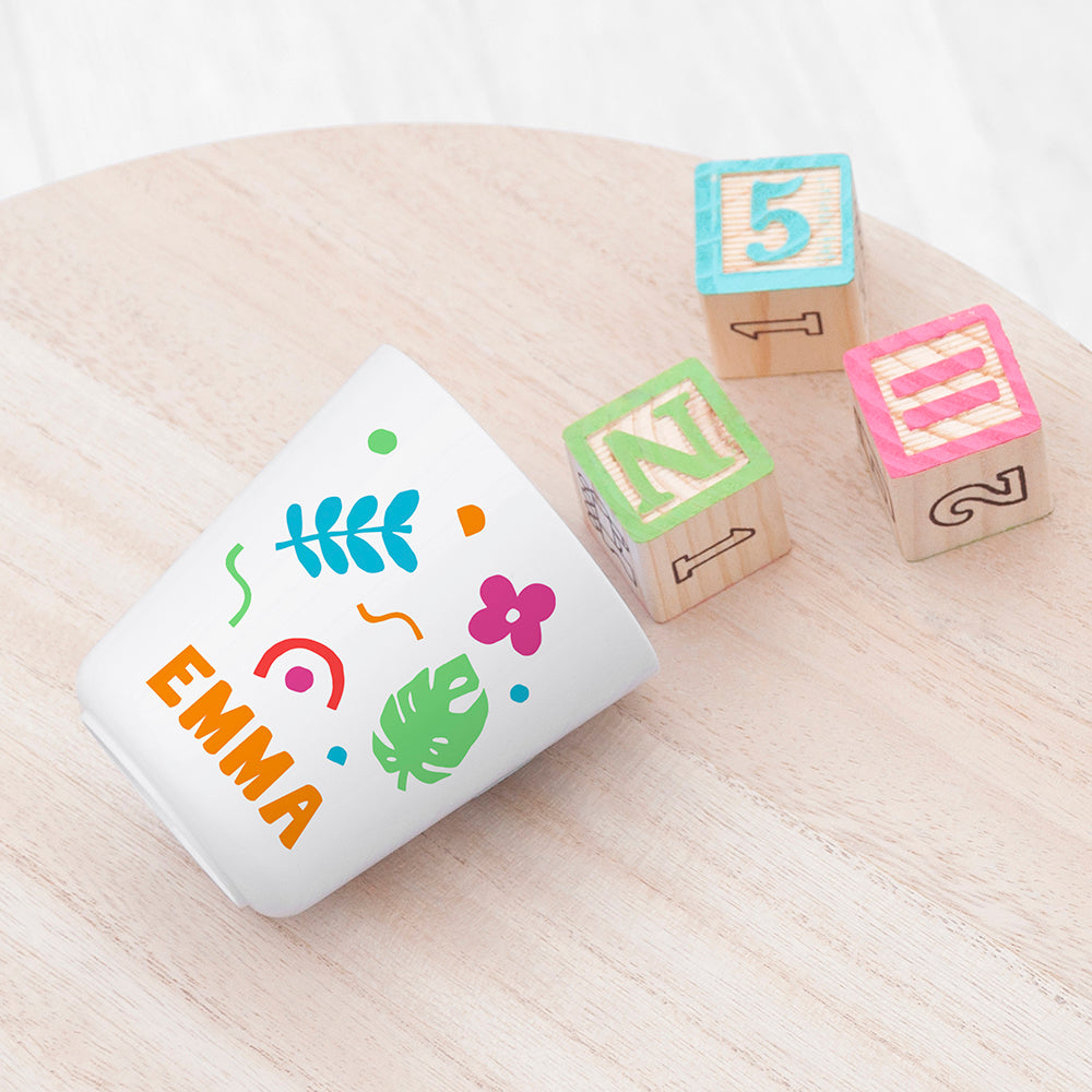 Personalised Kids Colourful Shapes Plastic Dining Set