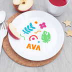 Personalised Kids Colourful Shapes Plastic Dining Set