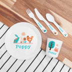 Personalised Kids Scandi Summer Plastic Dining Set