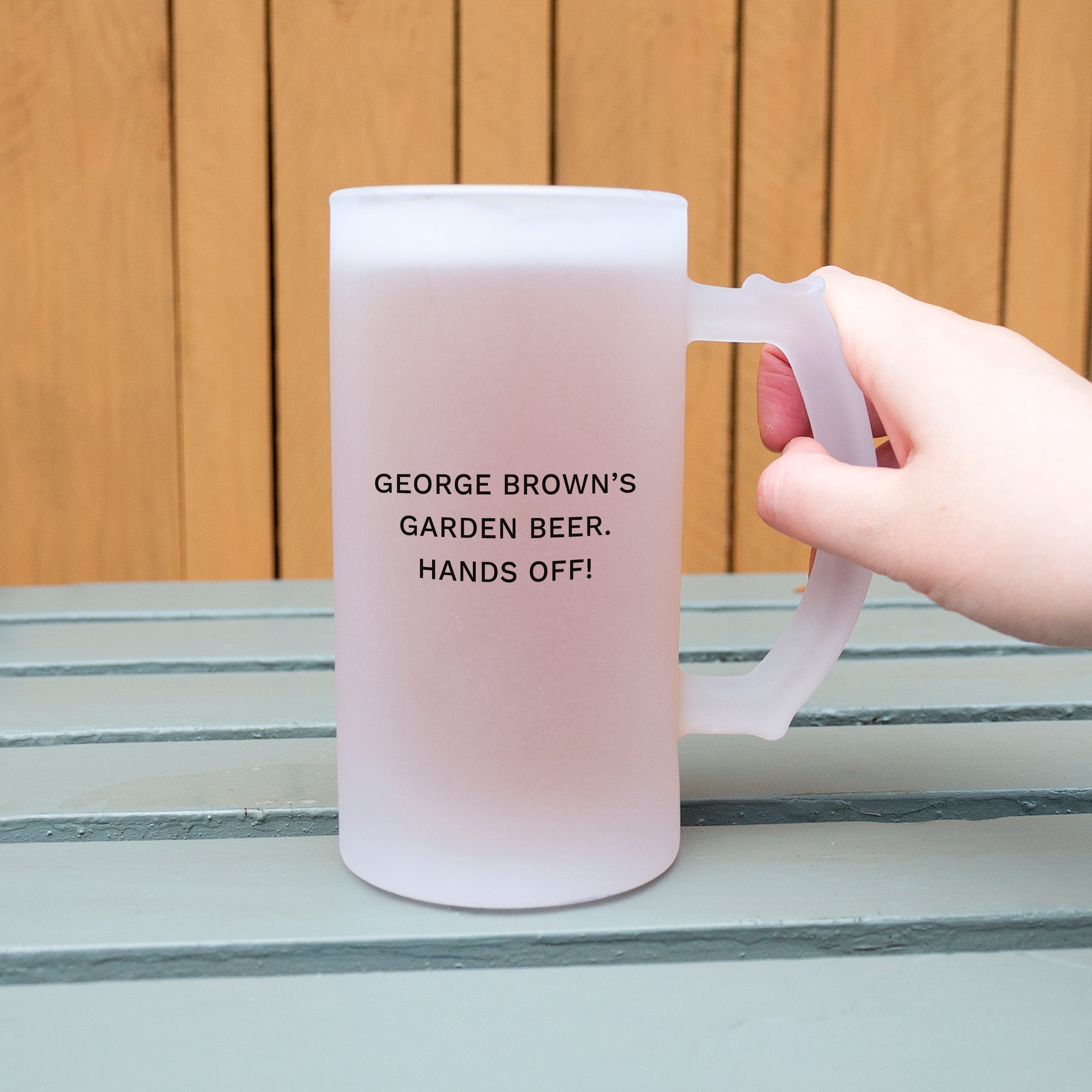 Personalised Photo and Message Frosted Beer Stein