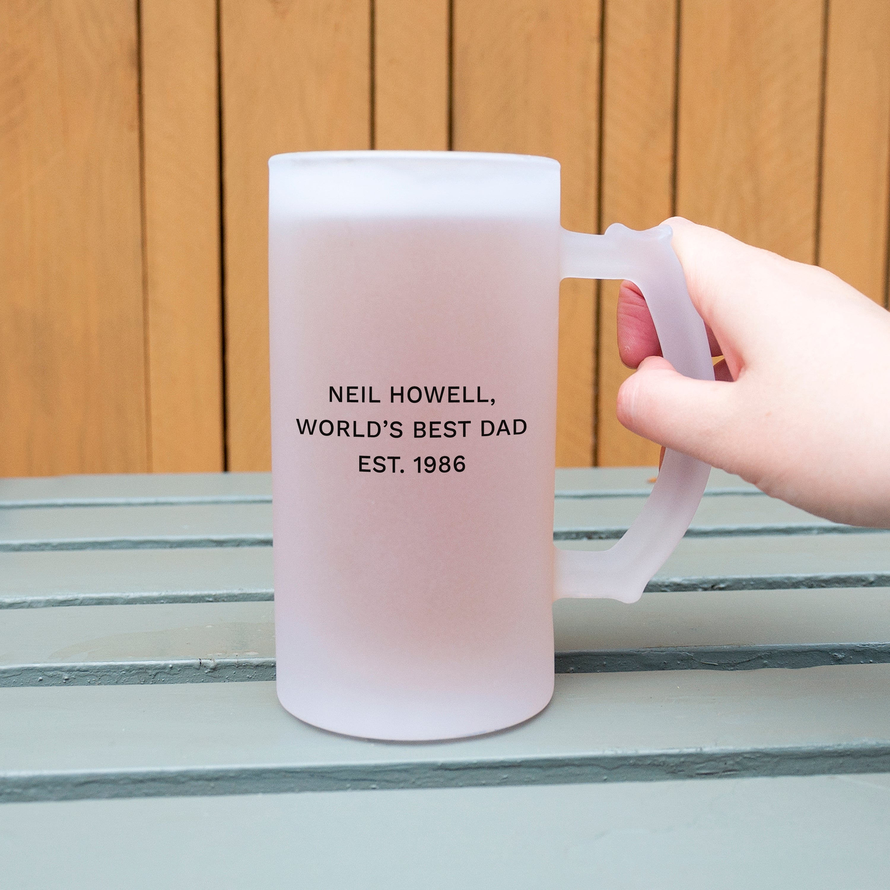 Personalised Photo and Message Frosted Beer Stein