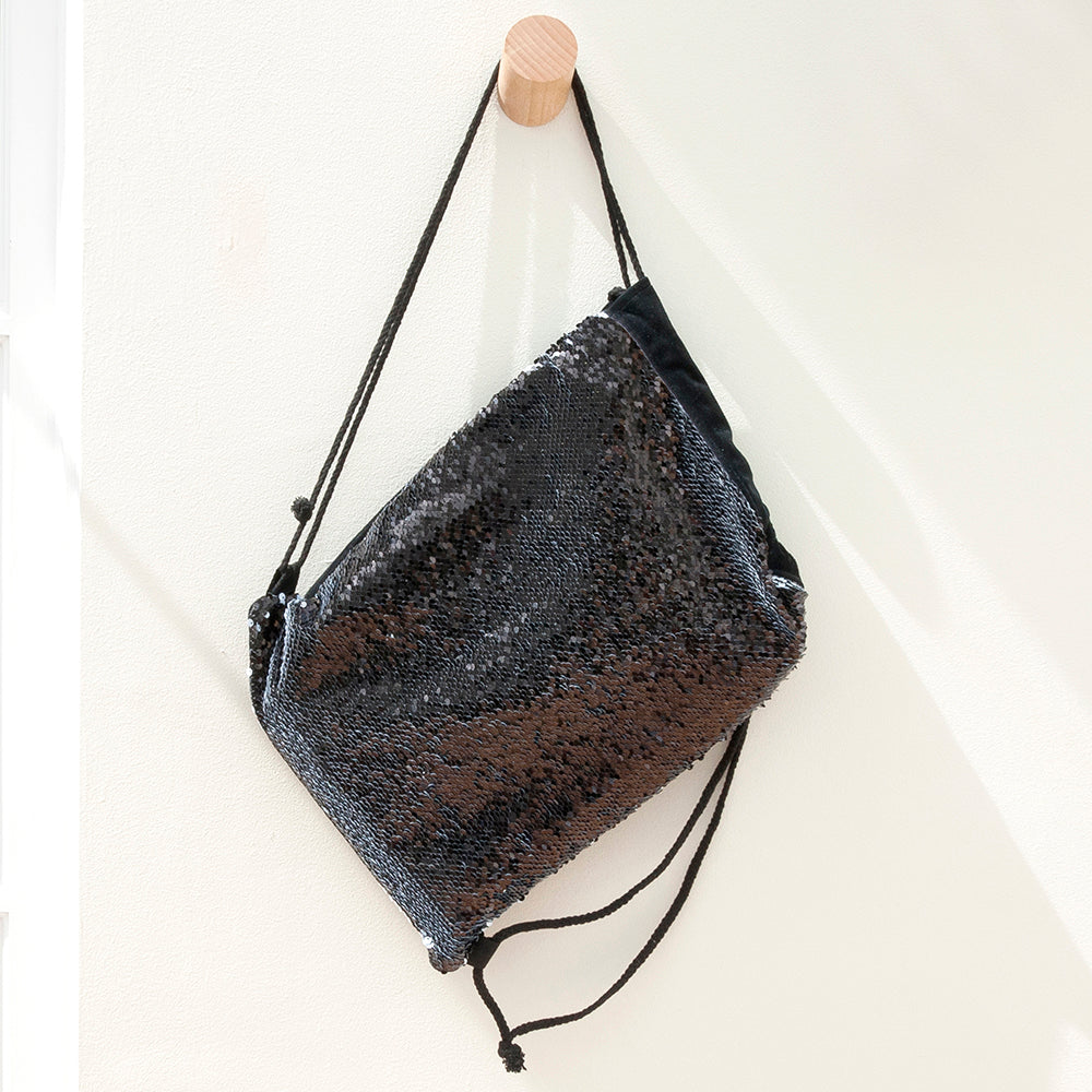 Personalised Kids Hidden Message Sequin Bag - Black