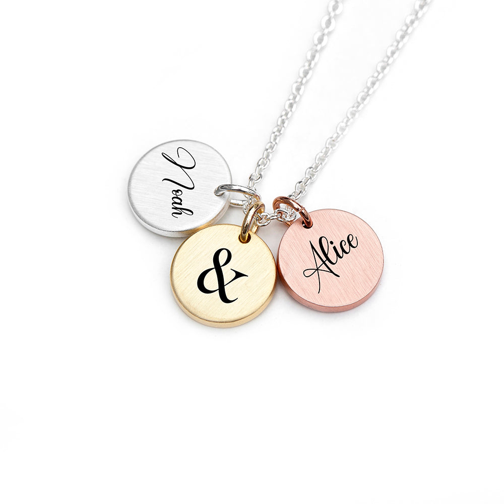 Personalised You & Me 3 Disc Necklace
