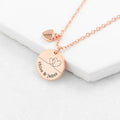Personalised Dual Hearts Matte Heart and Disc Charms Necklace
