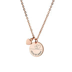 Personalised Dual Hearts Polished Heart & Disc Necklace