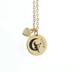 Personalised Fairy Matte Heart & Disc Necklace