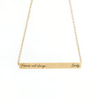 Personalised Forever and Always Horizontal Bar Necklace