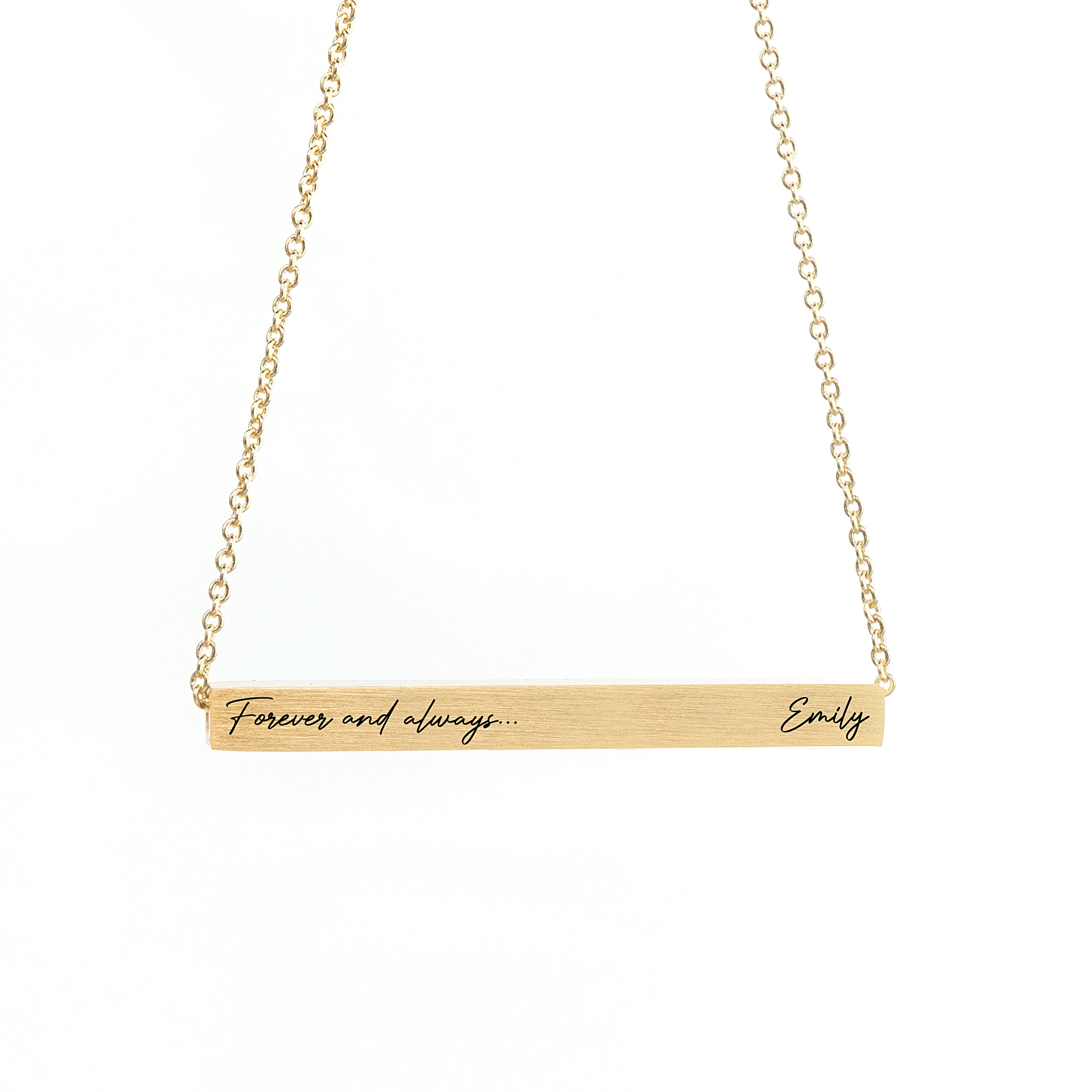 Personalised Forever and Always Horizontal Bar Necklace