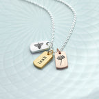Personalised Bee and Flower Mini Tag Necklace