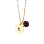 Personalised Monogram Gold Birthstone Crystal and Disc