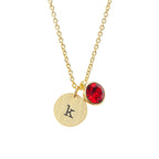 Personalised Monogram Gold Birthstone Crystal and Disc