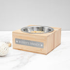 Personalised Small Bamboo Wooden Pet Bowl