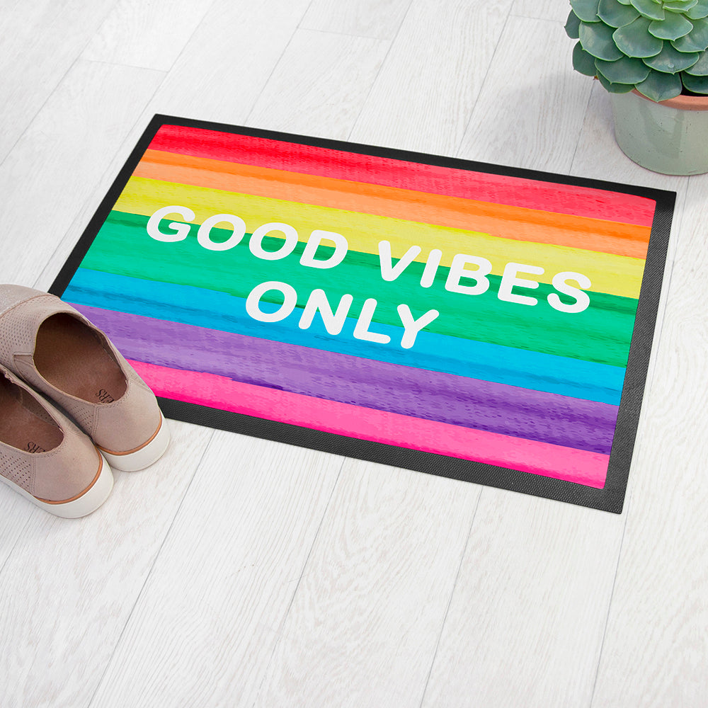 Personalised Rainbow Stripe Doormat