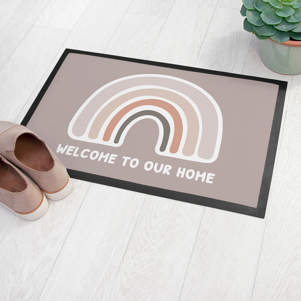 Personalised Neutral Rainbow Doormat