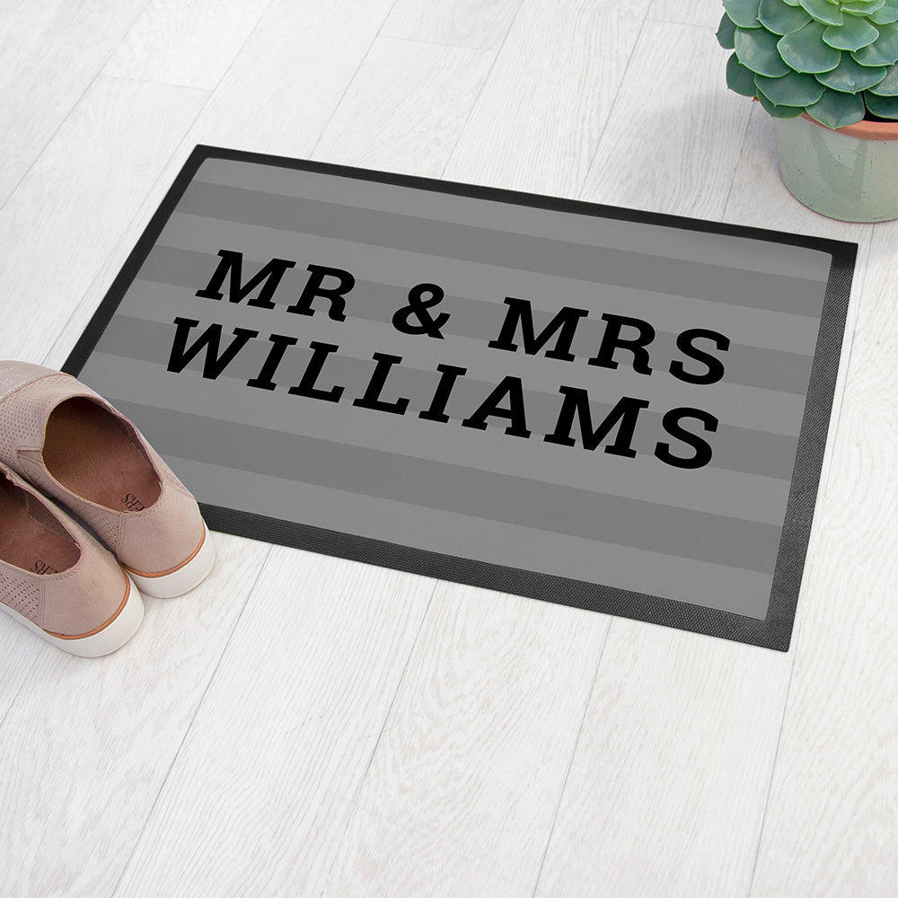 Personalised Striped Doormat