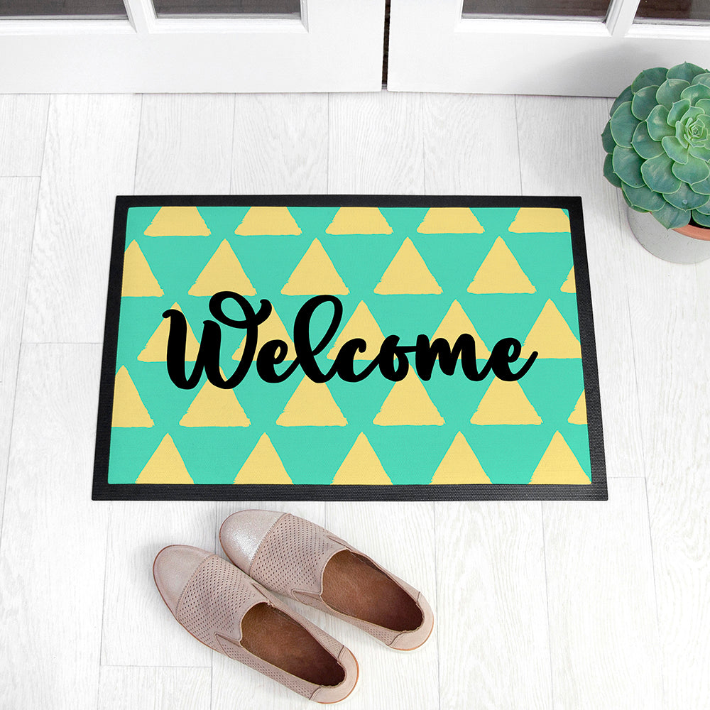 Personalised Triangle Pattern Doormat