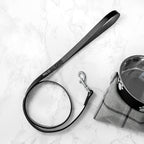 Personalised Classic Black Leather Dog Lead