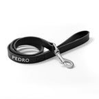 Personalised Classic Black Leather Dog Lead