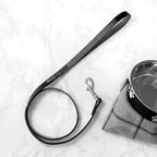 Personalised Classic Black Leather Dog Lead