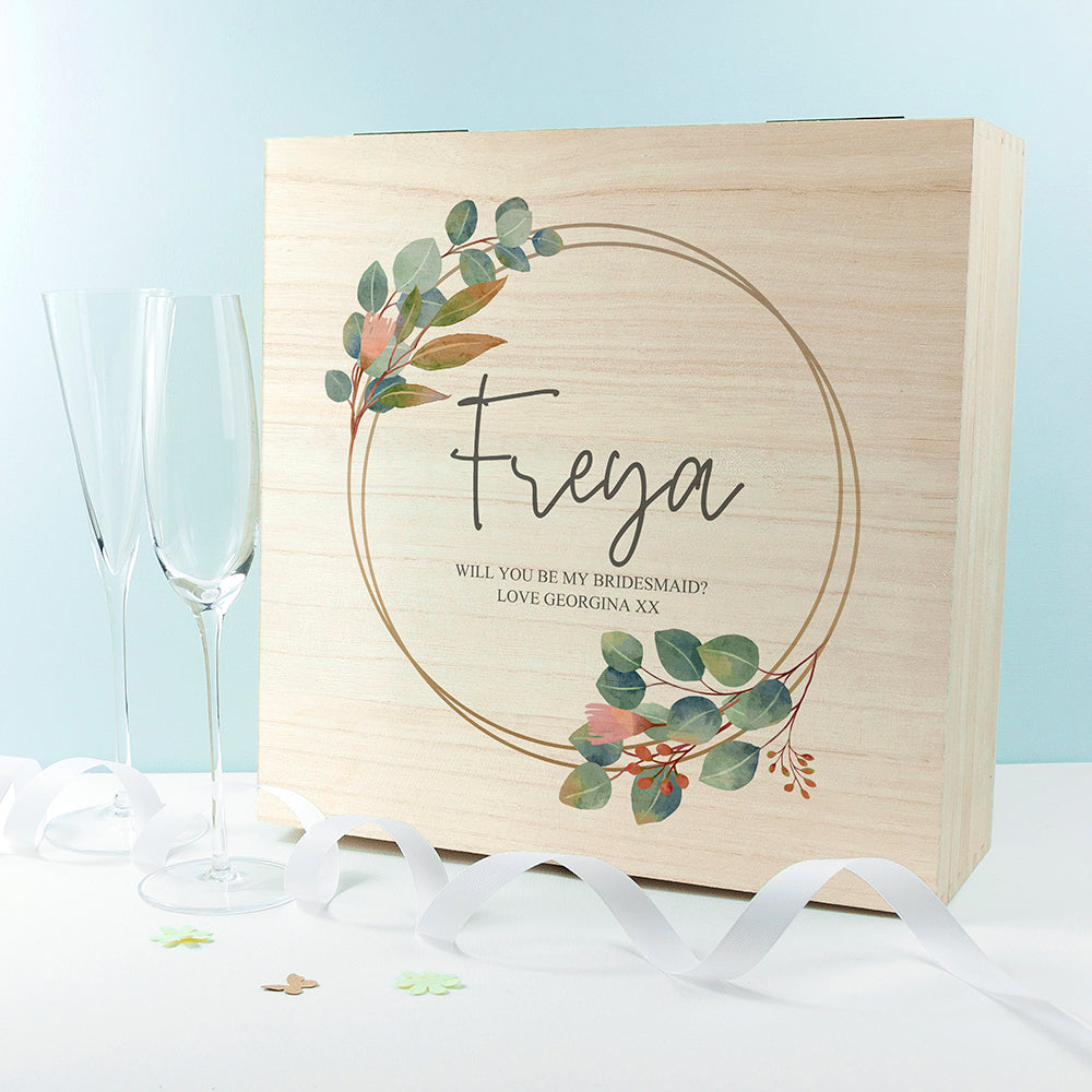 Personalised Floral Bridesmaid Keepsake Box