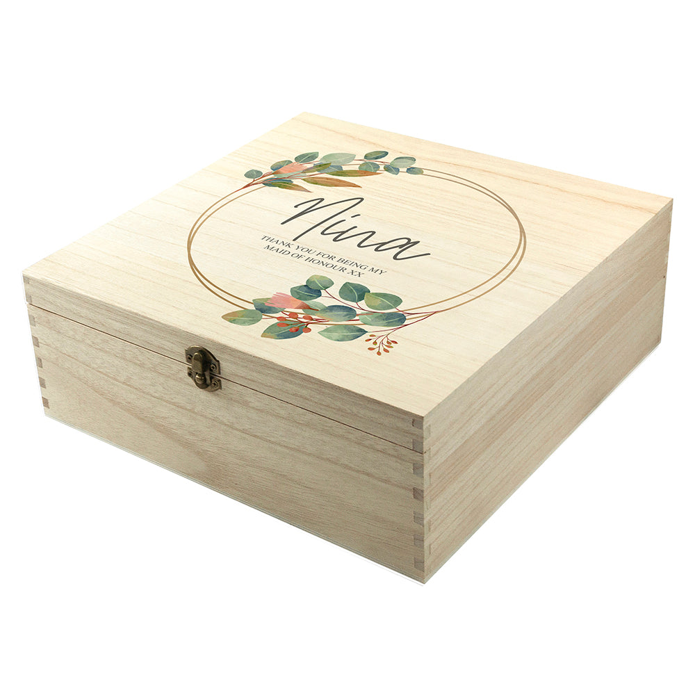 Personalised Floral Bridesmaid Keepsake Box